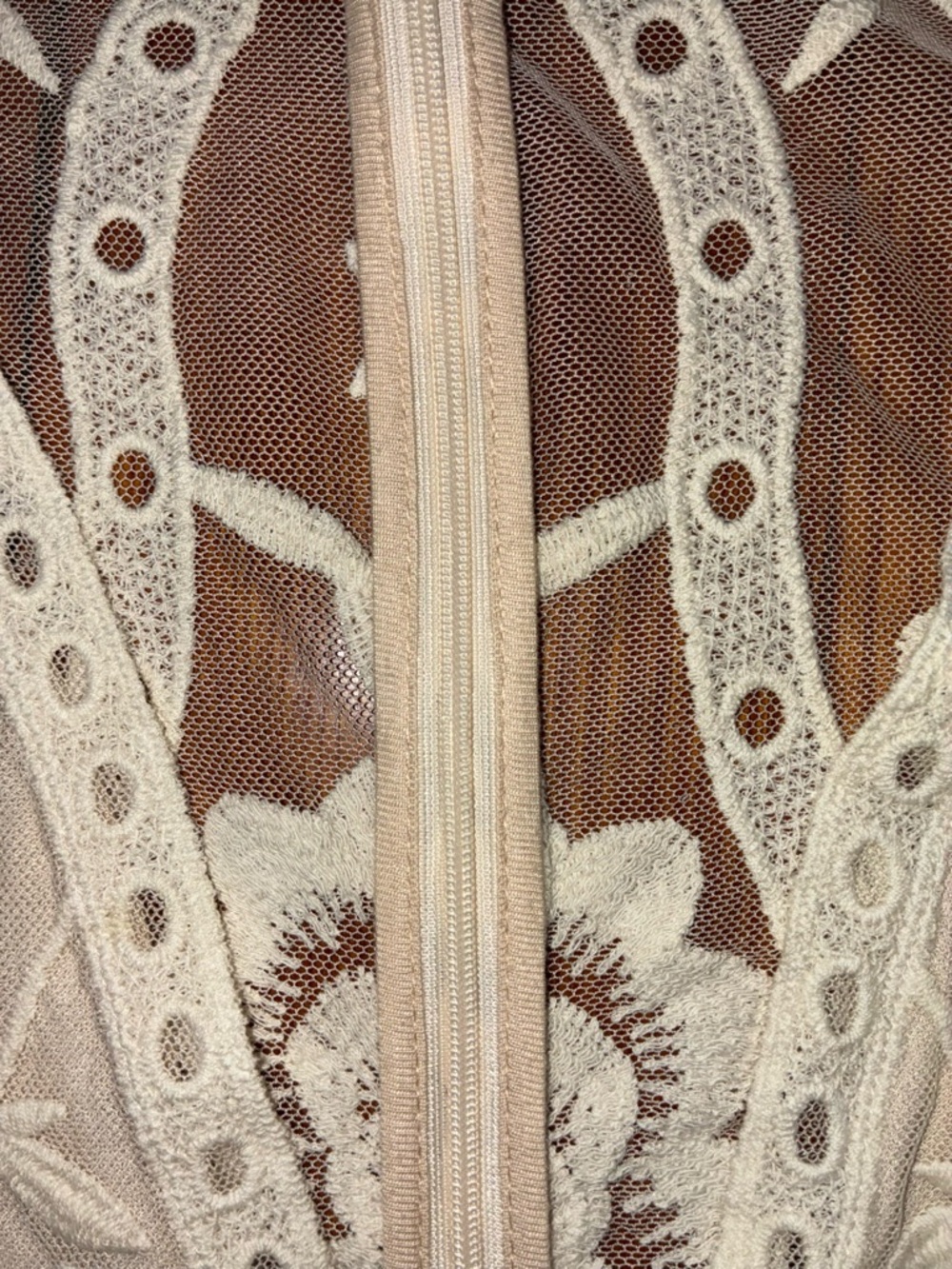 Wishlist Sheer Embroidered Maxi Dress Small Boho Creme - Picture 8 of 16